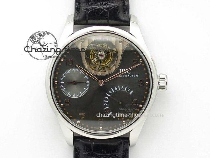 MIROTIME 0512 Modern Portuguese IW371404 ZF V3 1:1 Best Edition SS Black Dial On Black Leather Strap A 7267